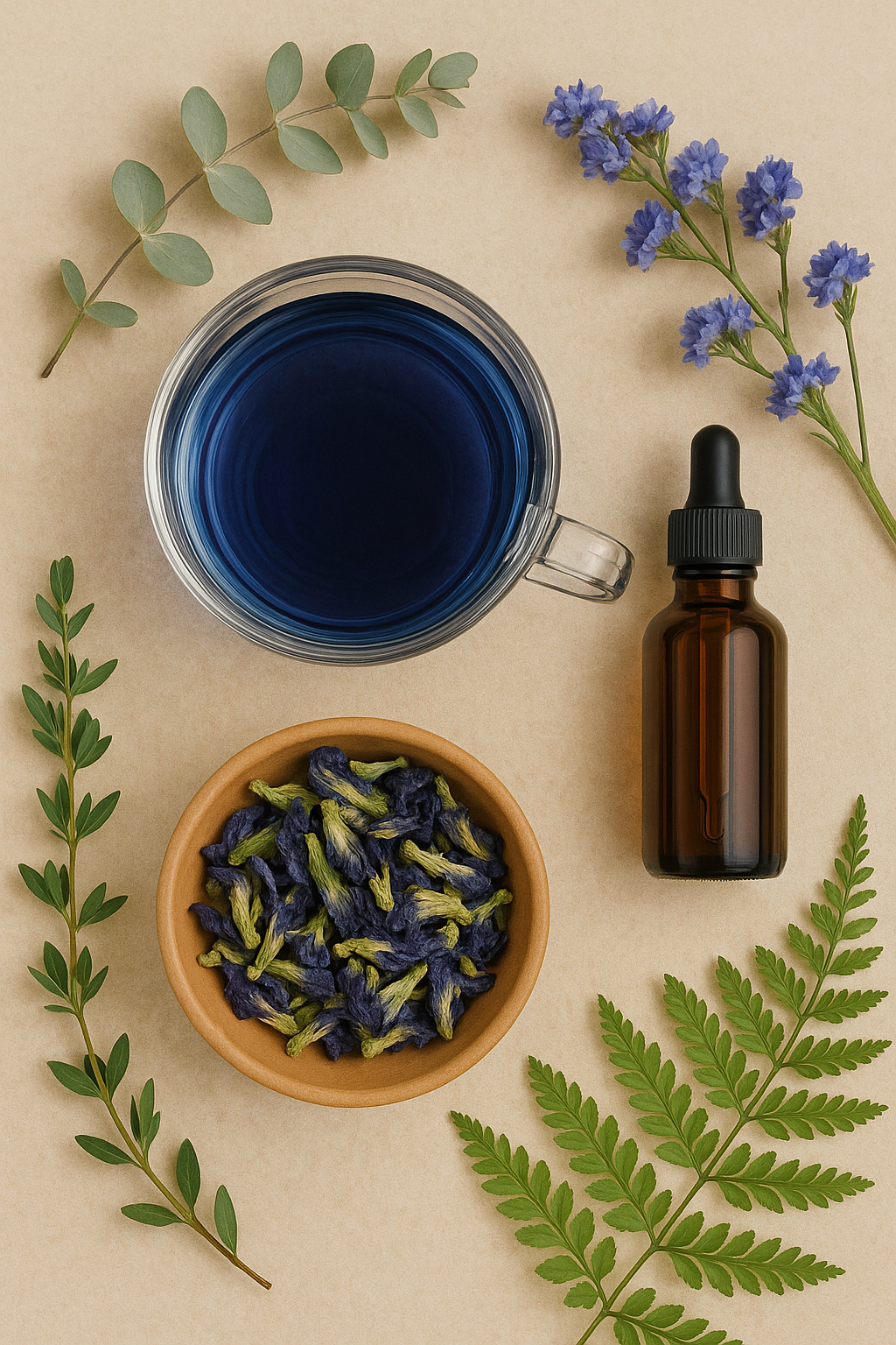 Dried Butterfly Pea Flower (Clitoria ternatea) – Vibrant Blue Herbal Tea for Mood & Beauty
